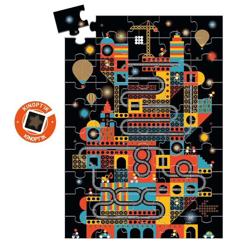 Djeco DJ7032 The Bustling City 3D Effect Whizzy Puzzle 100pc