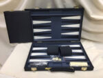 Deluxe Backgammon Black Strip Textured Set "15"