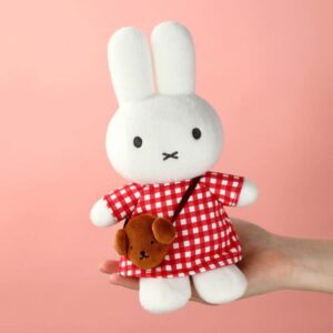 Miffy Checkered Dress with Snuffy Bag Plush 24cm