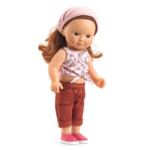 Djeco DJ7771 Lovely Doll Pomea Outfit Burgundy Pants, Top and Hairband