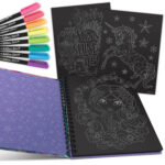 Nebulous Stars Black Pages Coloring Book Coralia (Neon Pens)