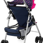 Bayer Prams & Strollers Doll Buggy - Dark Blue with Pink Heats & Unicorn