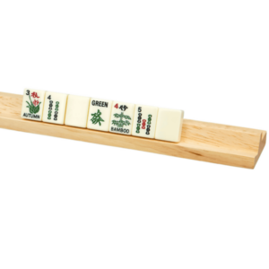 Wooden Mahjong Racks 4pc with Felt Bag