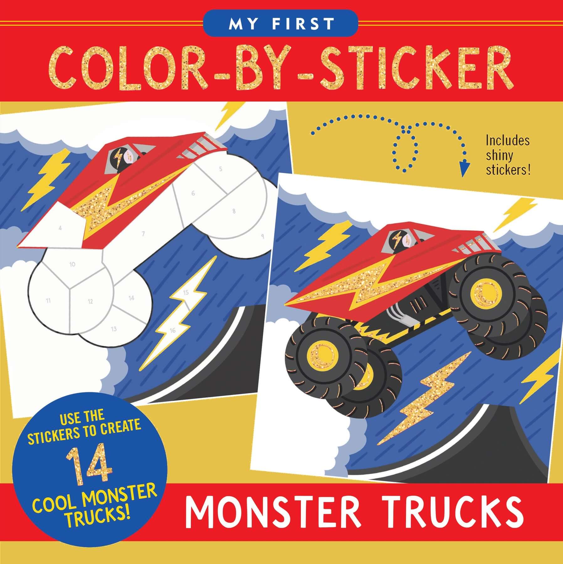 First Colour By Sticker Monster Trucks