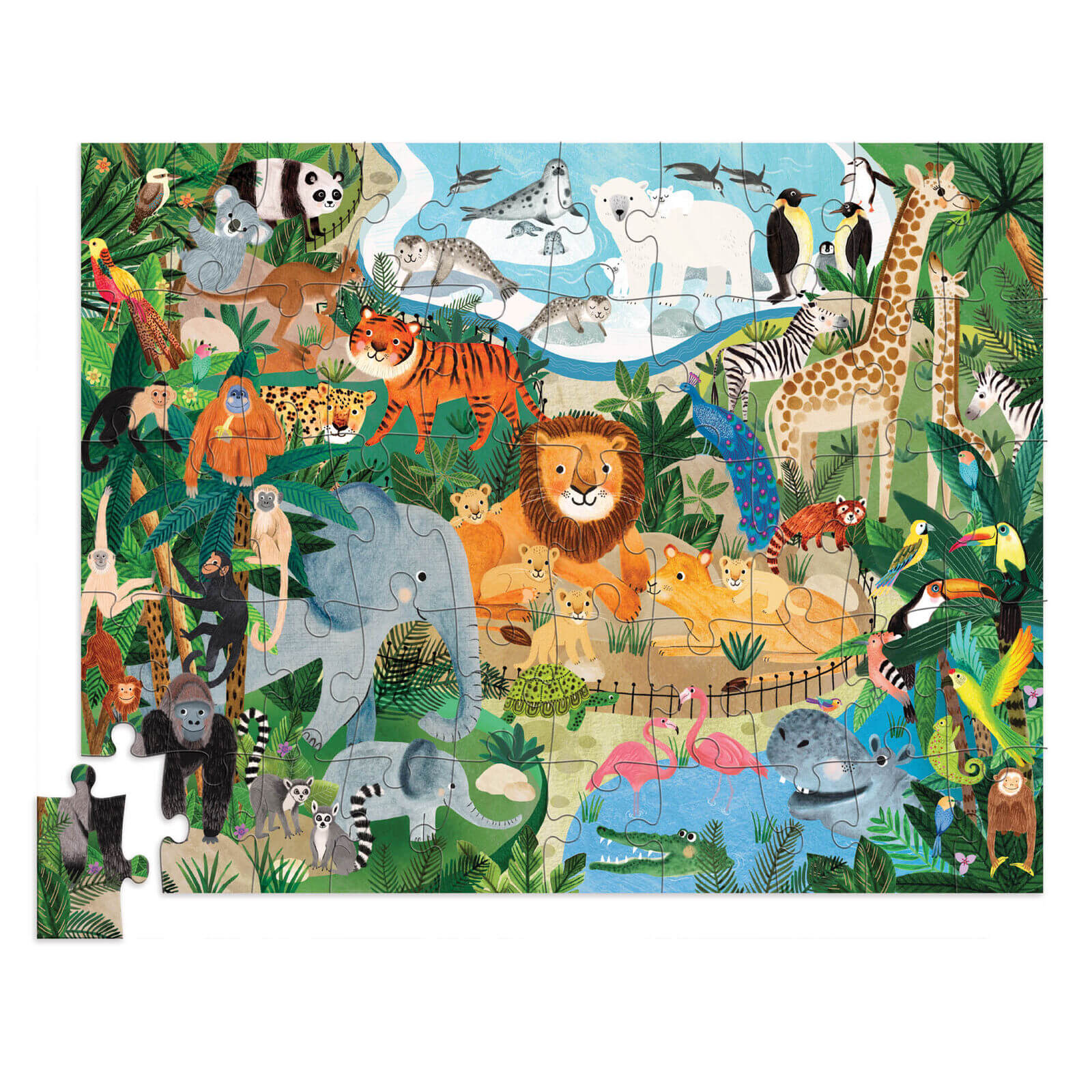 Flat House Puzzle 50pc - Zoo
