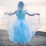 Great Pretenders Blue & Silver Crystal Snow Queen Cape Size 3-4