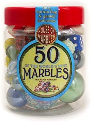 House of Marbles 50 of The World's Best Marbles, Tub of 50 Marbles, with a Mixed Asso