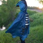 Great Pretenders Teal & Gold Starry Night Dragon Cape Age 5-6