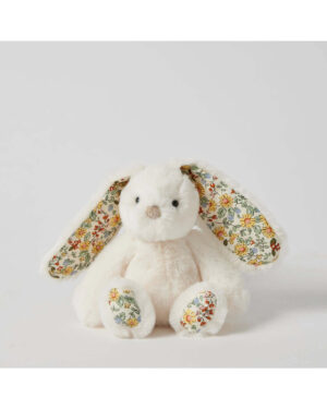 Jiggle & Giggle Floral White Bunny Rattle Small