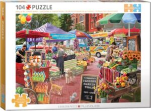 EuroGraphics Connecting Pieces Jigsaw - Farmers Market 104pc
