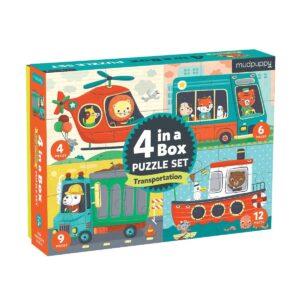 Mudpuppy 4 In A Box Puzzle Set Transport