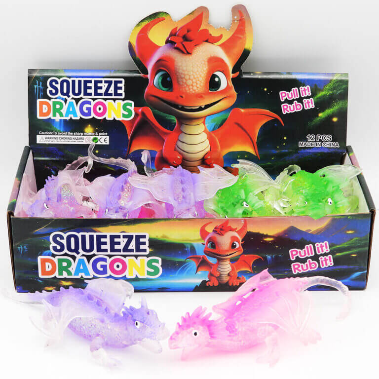Squeeze Dragon 18cm Asst (ea)