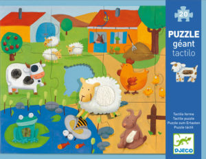 Djeco DJ7117 Tactile Puzzle Farm 12pc