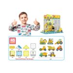 Picasso Tiles Construction 45pc Set With 8 Vehicles