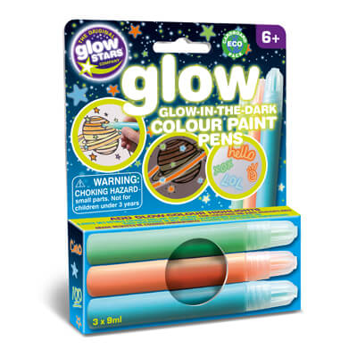 Brainstorm - Glow In The Dark Colour Paint Pens 3pk