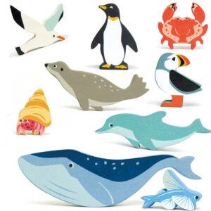 Tender Leaf Coastal Flying Fish Wooden Figurine