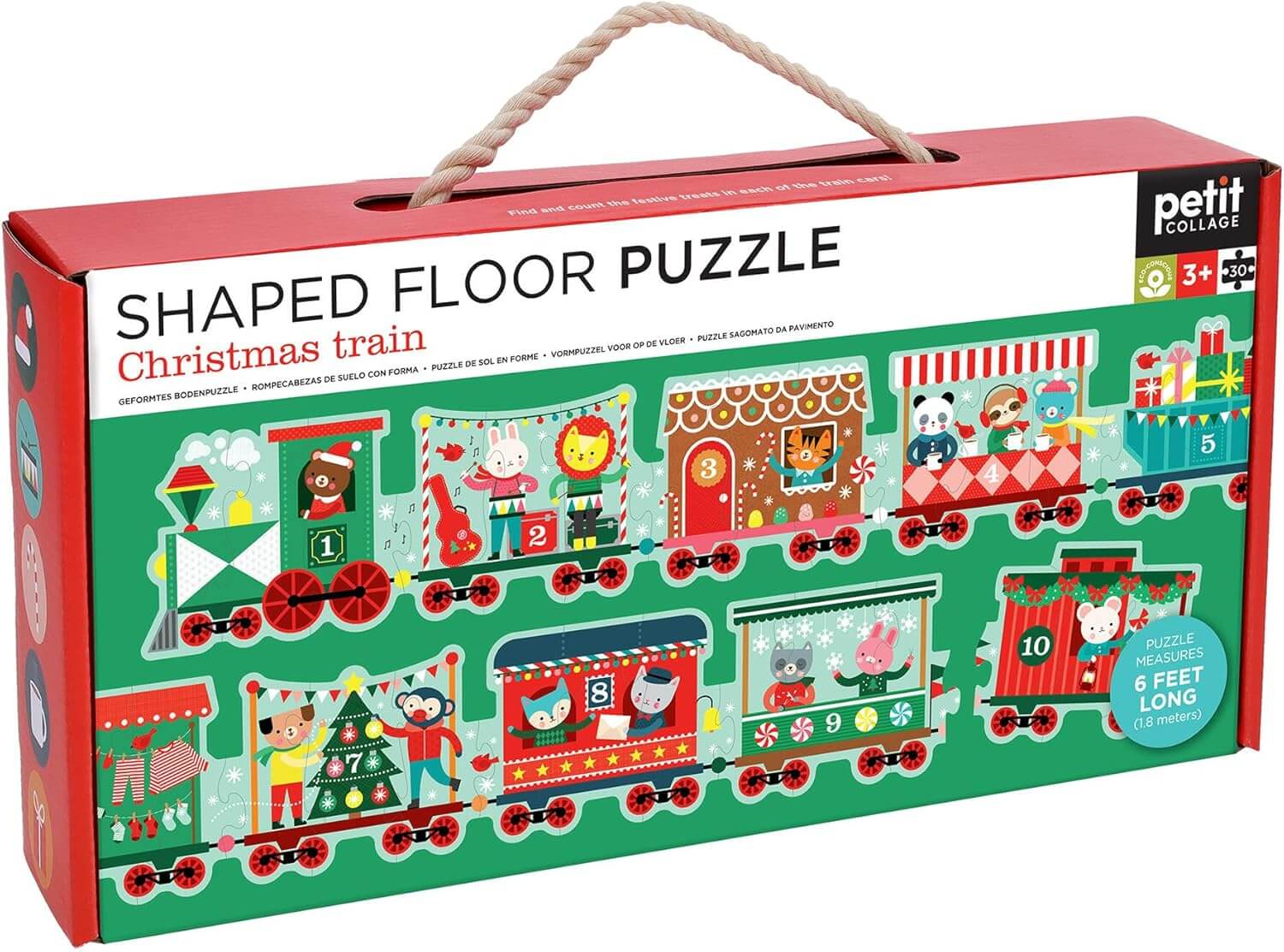 Christmas Train Shaped Floor Puzzle 30pc