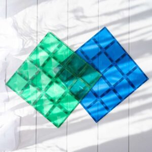 Connetix Rainbow Blue & Green Base Plate 2 pc