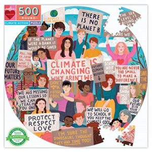 eeBoo Climate Action Now 500pc Round Puzzle