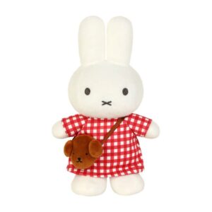 Miffy Checkered Dress with Snuffy Bag Plush 24cm