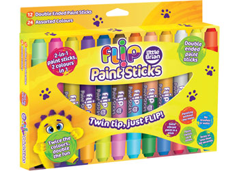 Little Brian Flip Paint Sticks 12pk