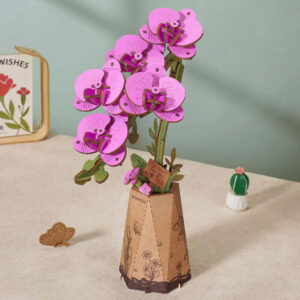 DIY Miniature Wood Bloom Purple Moth Orchid