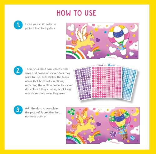 Color-By-Dots Sticker Book Unicorns