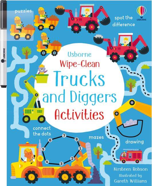 Usborne Wipe-Clean Trucks And Diggers Activities