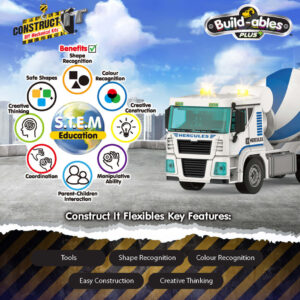 Build-ables Cement Truck Mix Masters With Light & Sound 106pc