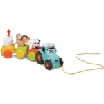 BBJunior Pull Along Farm Tractor w/3 Trailers & Animal Figures