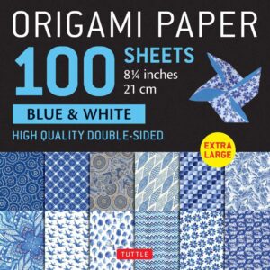 Origami Paper 100 Sheets Blue & White