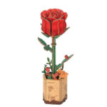 DIY Miniature Wood Bloom Red Rose