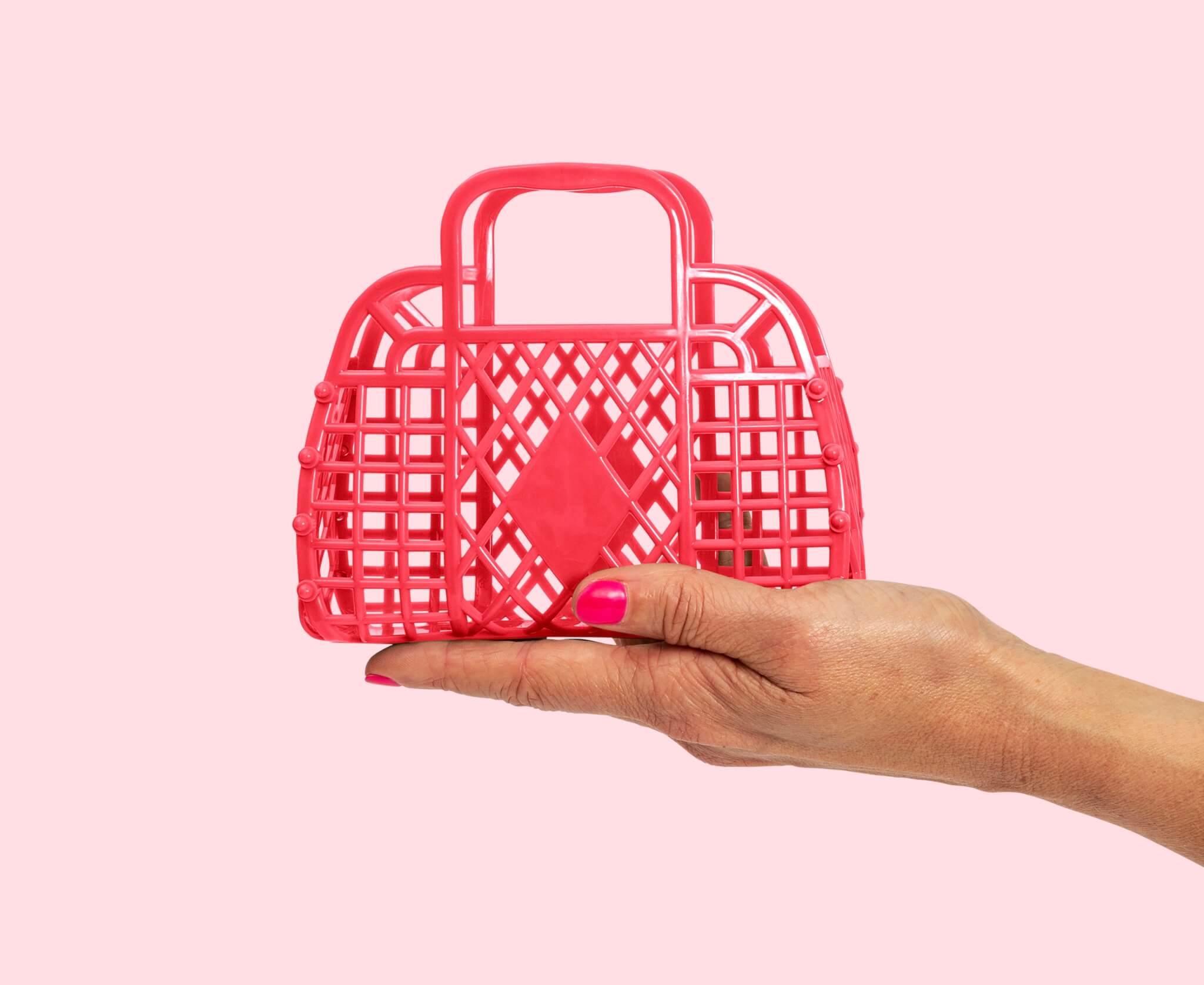 Sun Jellies Retro Basket Mini - Coral