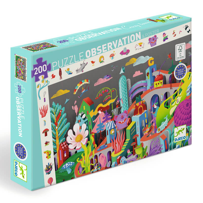 Djeco DJ7462 Crazy Town 200pc Observation Puzzle