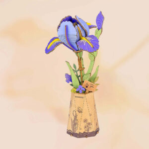 DIY Miniature Wood Bloom Purple Iris