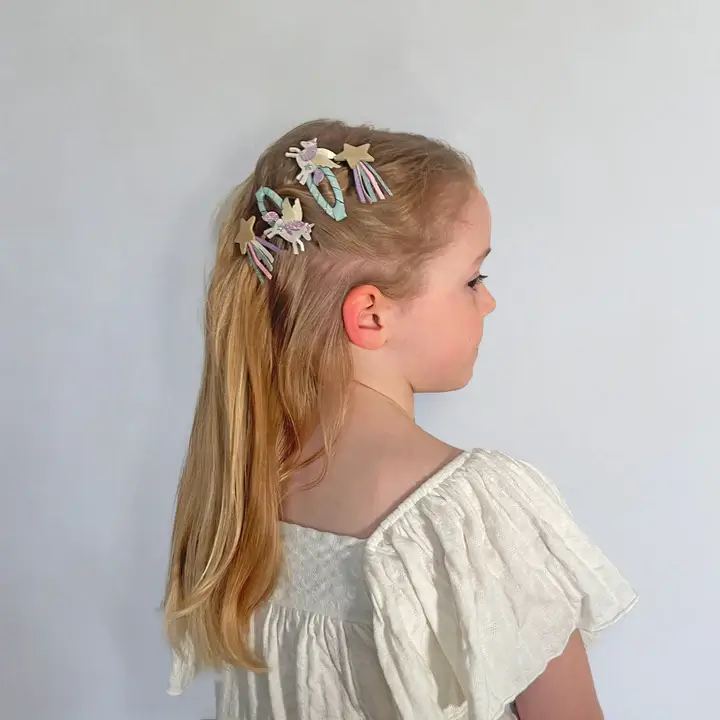 Mimi & Lula Bright Multi - Fly Unicorn Clip Set