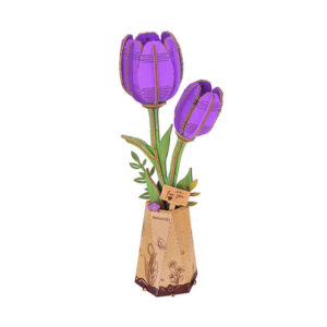DIY Miniature Wood Bloom Purple Tulip