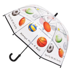 Bobbie J Clear Sports Ball Print Children's Umbrella