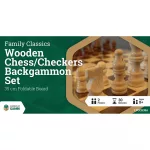 Wooden Folding Chess/Checkers/Backgammon 35cm Set