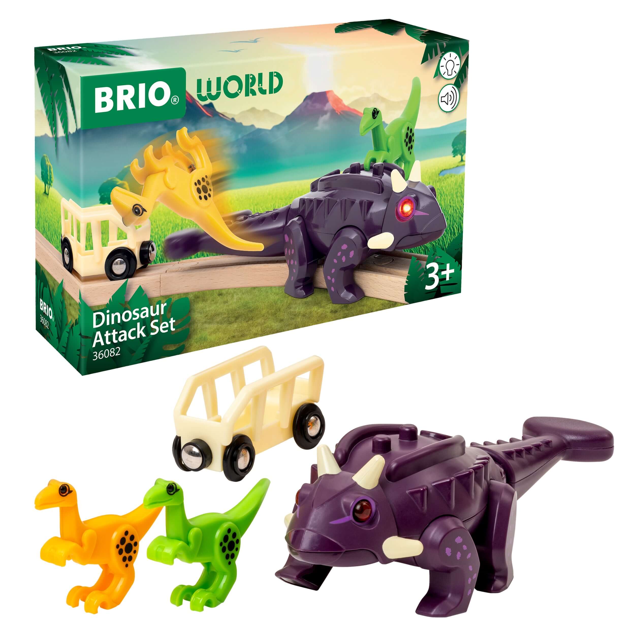 Brio 36082 Dinosaur Attack Set 4 pieces