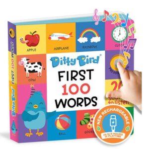 Ditty Bird First 100 Words Board Book With Sound (USB-C)
