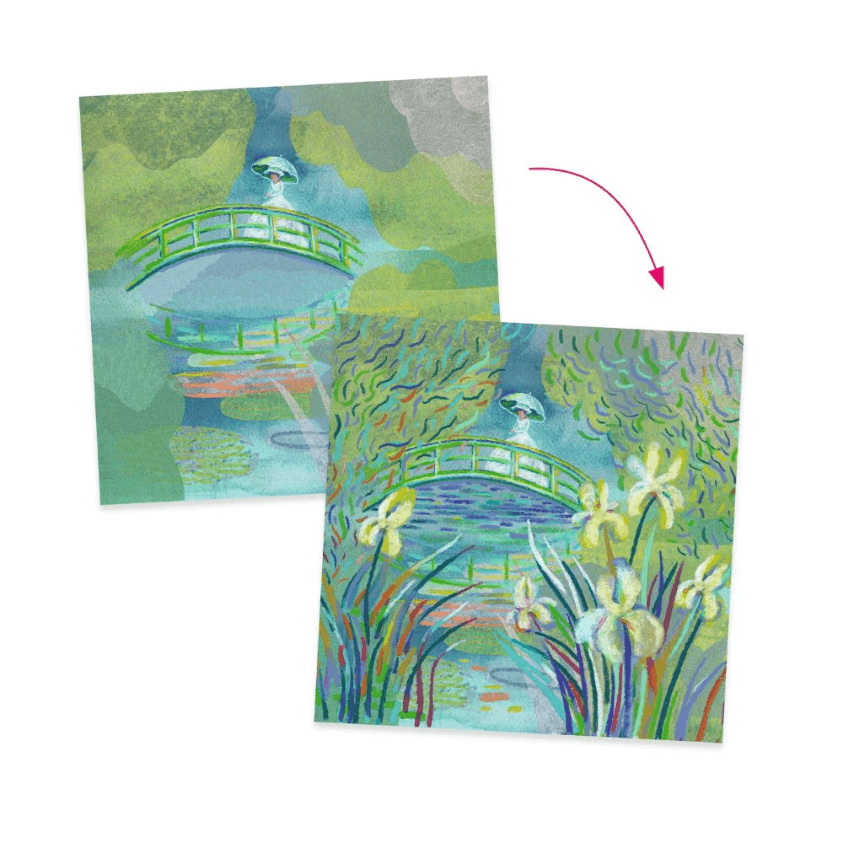 Djeco DJ9384 Inspired By Water Lily Pond-Claude Monet Crayons