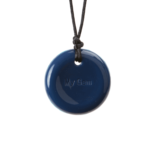 Chewigem Sensory Chew Pendant Button Navy