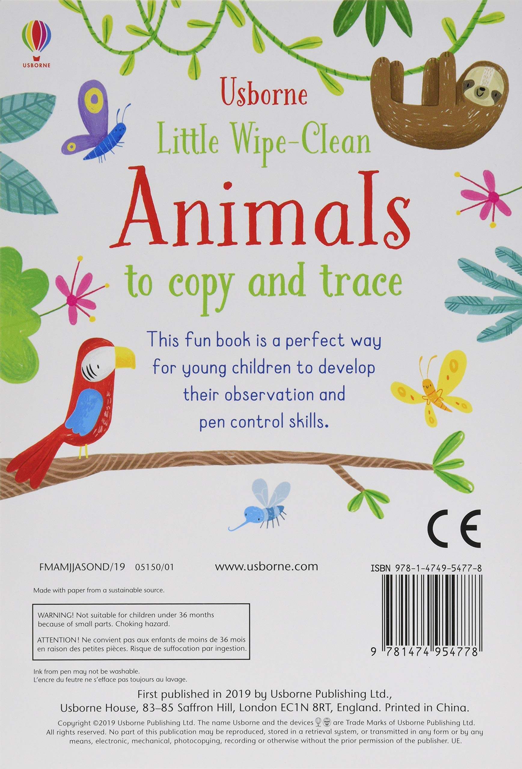 Usborne Little WipeClean Book Animals Imagine If