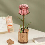 DIY Miniature Wood Bloom Pink Rose