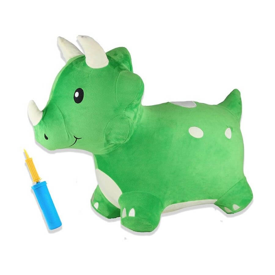 Bouncy Pals Inflatable Ride-On Plush Triceratops