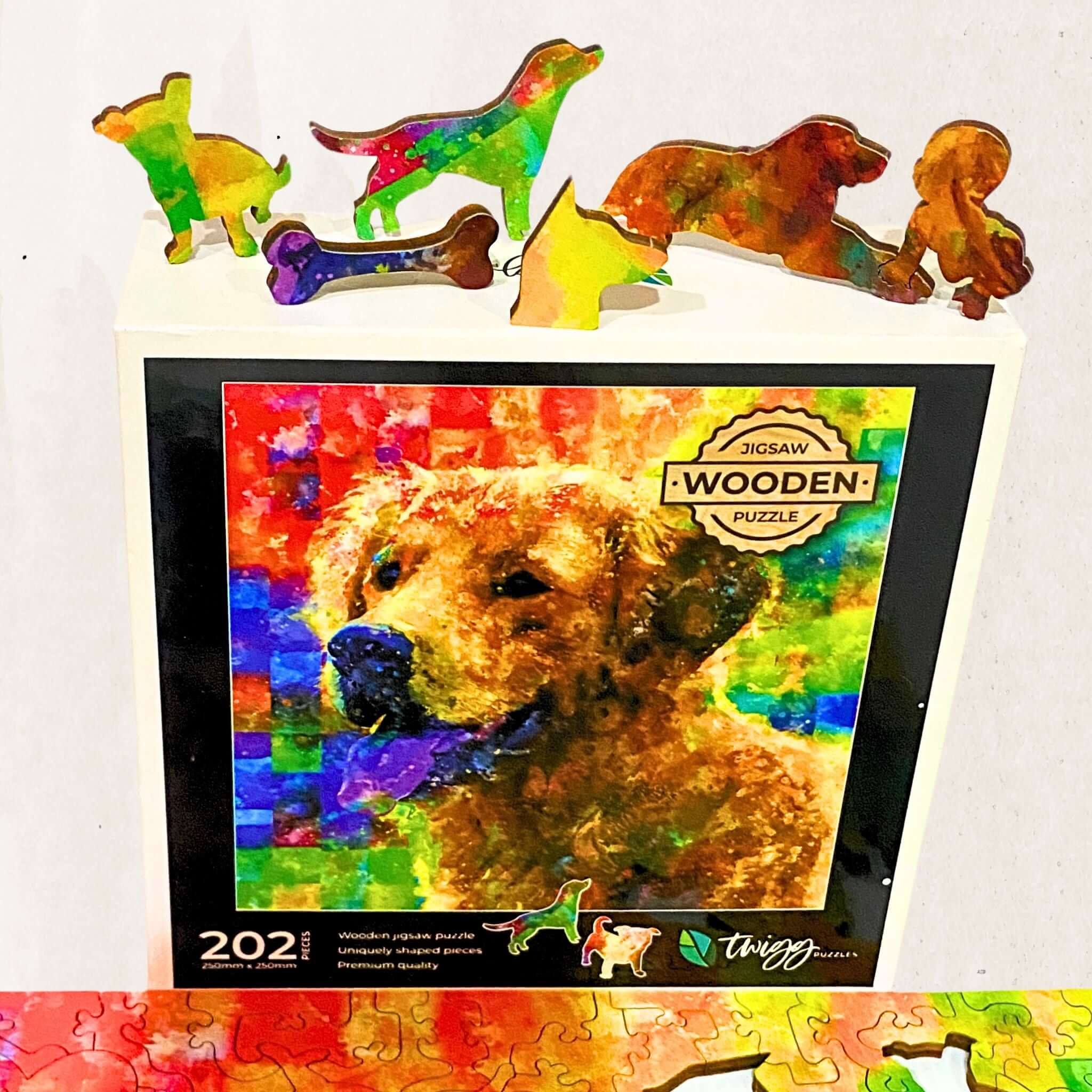 Twigg Puzzles Golden Retriever 202pc Wooden Puzzle