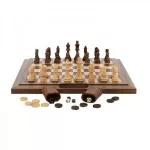 Dal Rossi Chess/Checkers/Backgammon Folding Board Walnut 40cm