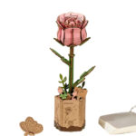 DIY Miniature Wood Bloom Pink Rose