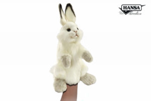 Hansa White Rabbit Hand Puppet 34cm